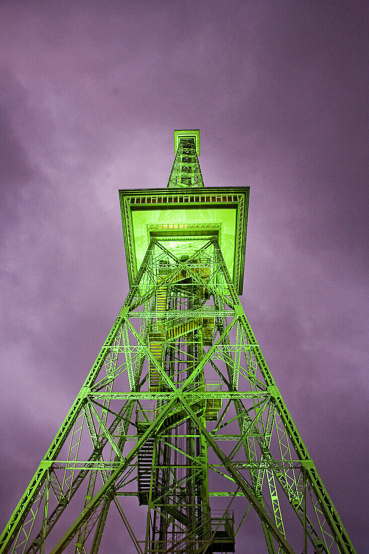 Berlin's illuminated Radio Tower in the evening, Berlin, Germany, Europe