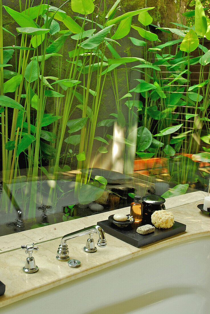 Detail of a bathroom at Amanusa Resort, Nusa Dua, Southern Bali, Indonesia, Asia