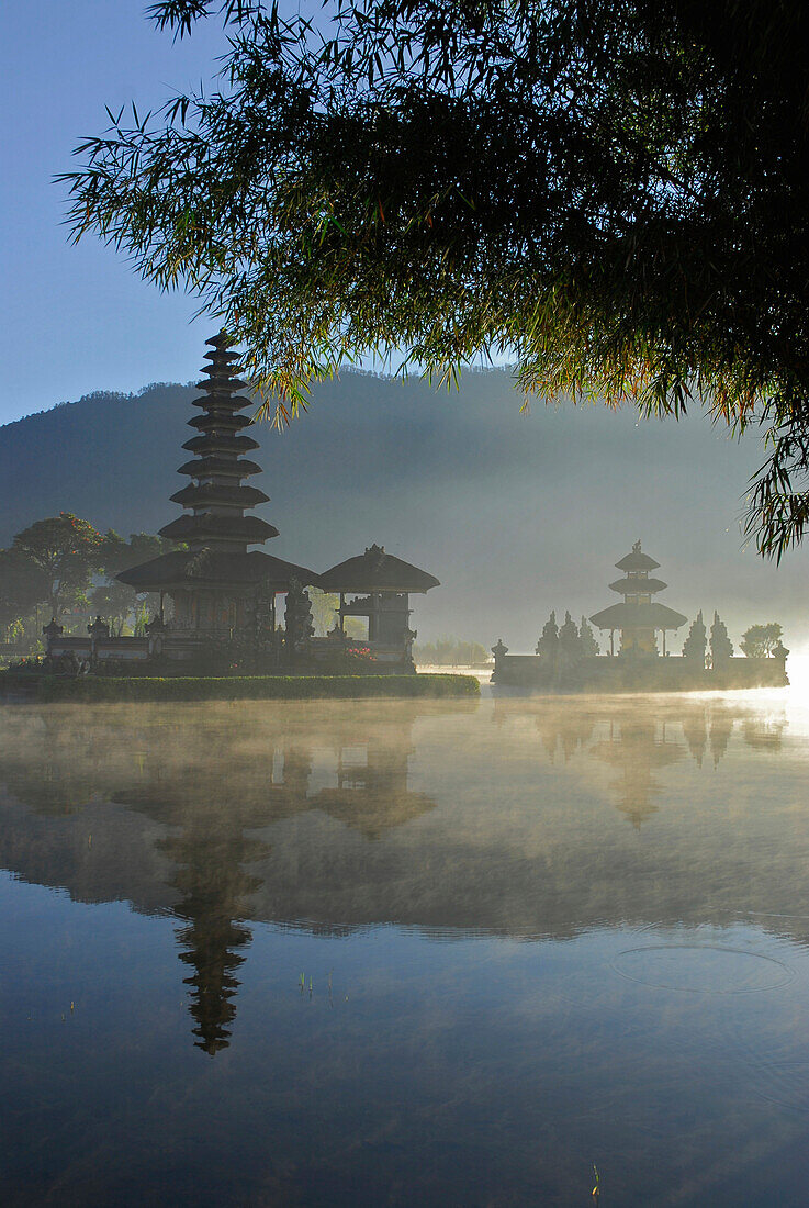 Ulu Watu Danu Bratan, temple on an island at Bratan lake, Bali, Indonesia, Asia