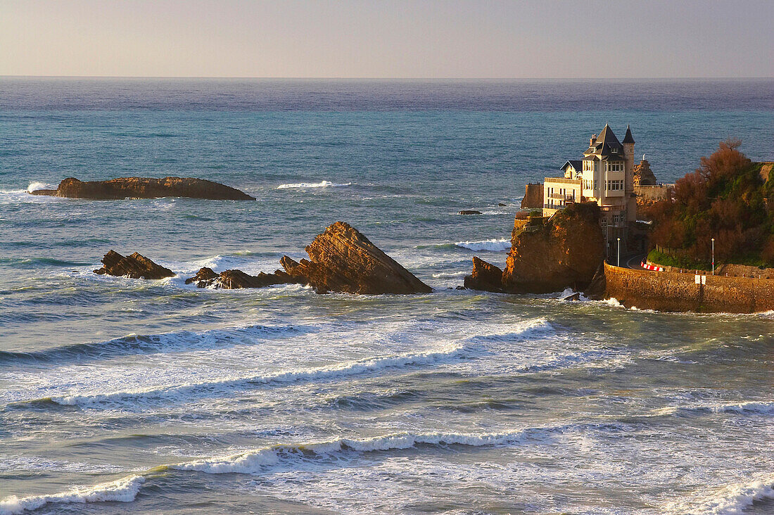 Villa Belza in Biarritz, Cote d'Argent, Voie du littoral, Coastal path, The Way of Saint James, Road to Santiago, Chemins de Saint-Jacques, Dept. Pyréneés-Atlantiques, Région Aquitaine, France, Europe