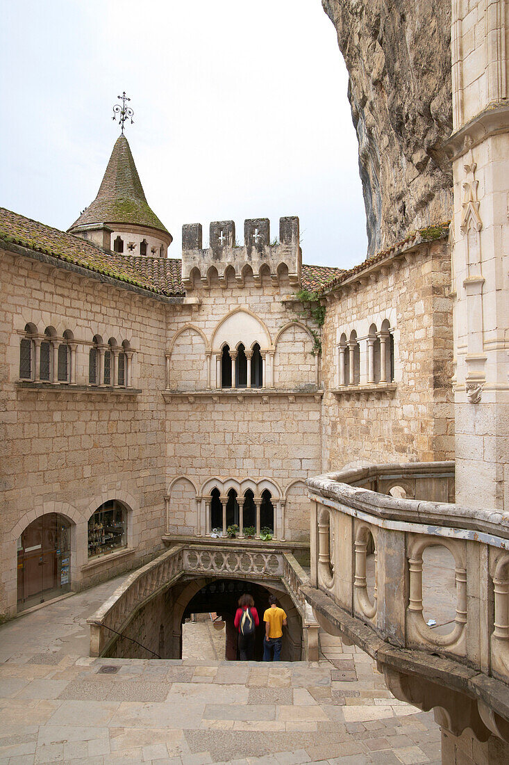 La Cité Réligieuse, Jakobsweg , Chemins de Saint-Jacques, Via Podiensis, Rocamadour, Dept. Lot, Région Midi-Pyrénées, Frankreich, Europa