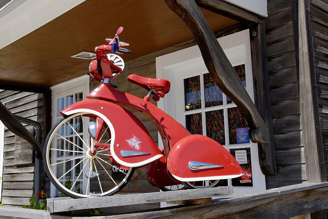 Historic trycycle at kids store at theHistoric Amana Colonies, Iowa, USA