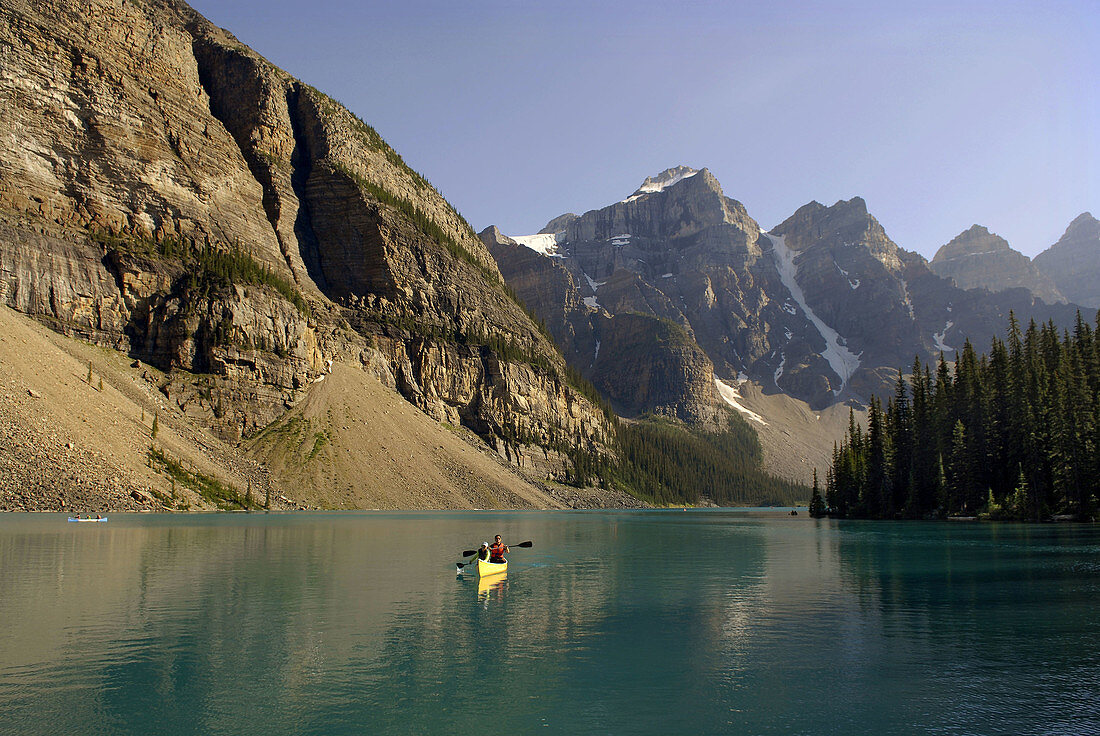 Moraine Lake Canoes Alberta Canada Canadian Rockies Canadian Rocky Mountains Banff National Park