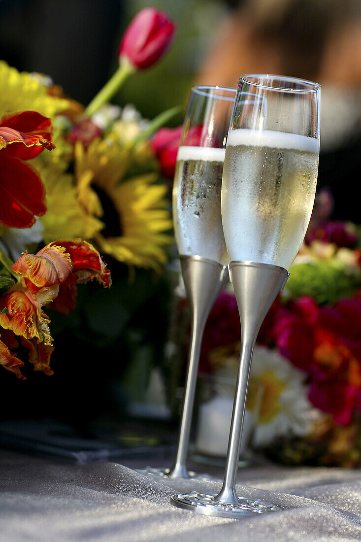 Alcohol, Alcoholic beverage, Alcoholic drink, Alcoholic drinks, Alcoholick beverages, Beverage, Beverages, Celebrate, Celebrating, Celebration, Celebrations, Champagne, Close up, Close-up, Closeup, Color, Colour, Drink, Drinks, Flower, Flowers, Full, Glas
