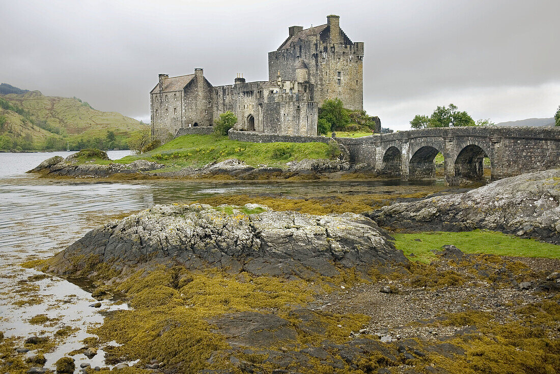 Eilean Donan Castle along the shores of Loch Duich Scotland