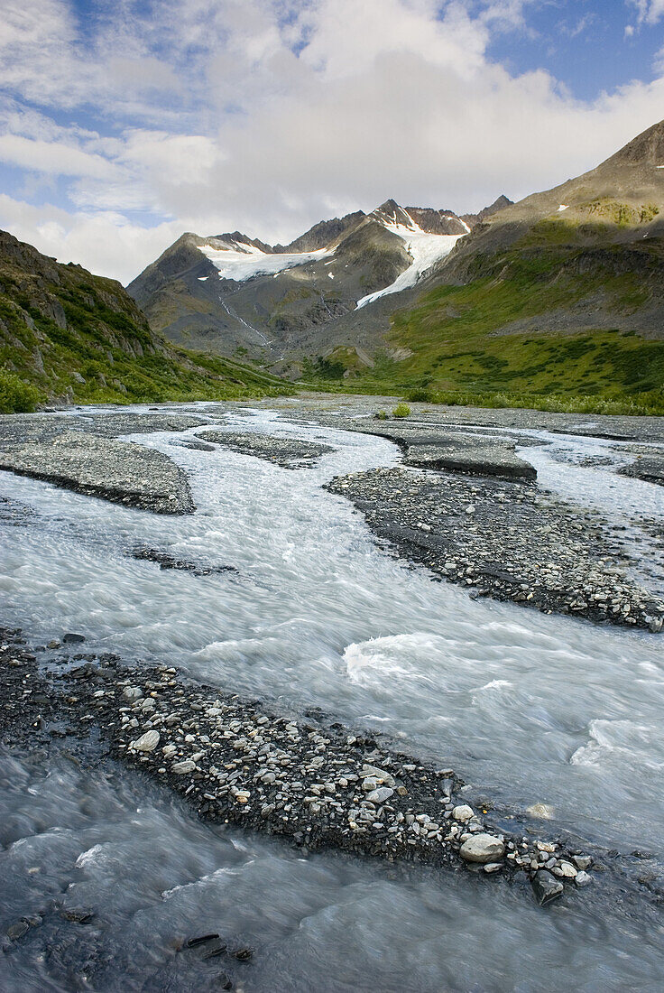 Glacial stream at Thompson Pass, Chugach Mountains, Alaska, USA