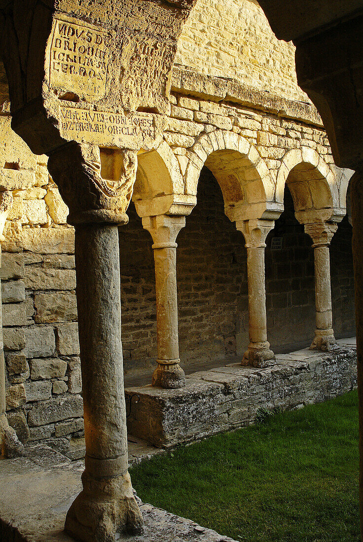 Cloister. Romanesque cathedral of San Vicente. Roda de Isábena. Aragon. Spain.