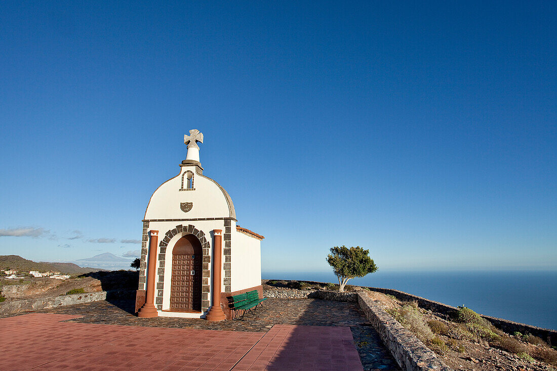 The chapel Ermita San Isodor under blue sky, Alajero, La Gomera, Canary Islands, Spain, Europe