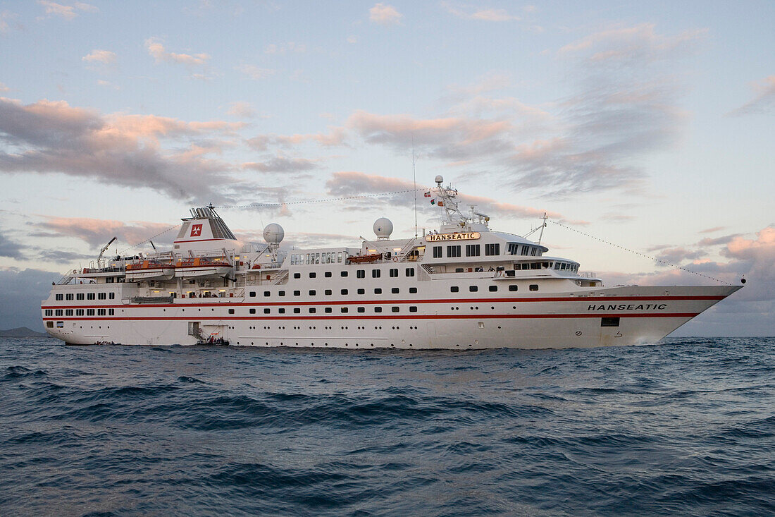 Cruiseship MS Hanseatic in Taolanaro Bay, Taolanaro, Fort Dauphin, Toliara, Madagascar, Africa