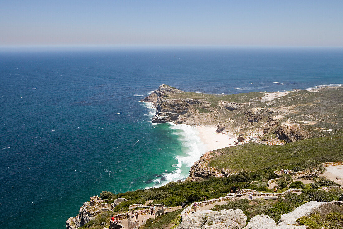 Blick vom Cape Point Leuchtturm, nahe Kapstadt, Cape Peninsula, Western Cape, Südafrika, Afrika