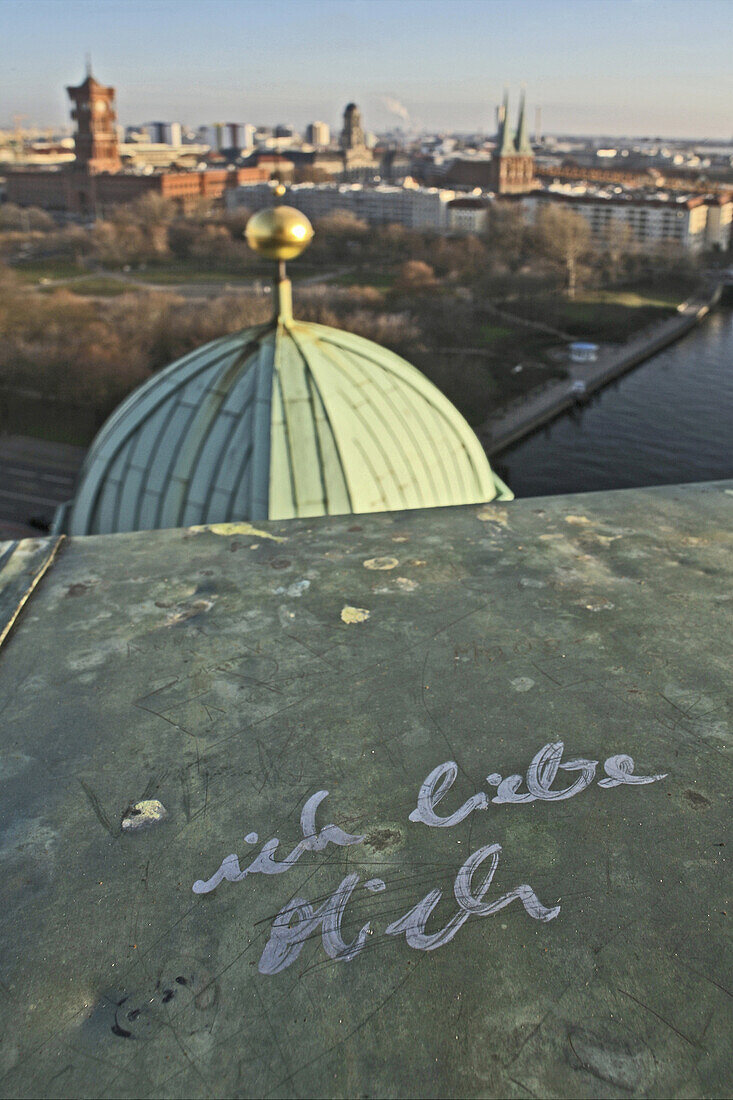 Graffiti, Kuppel Berliner Dom, Mitte, Berlin, Deutschland