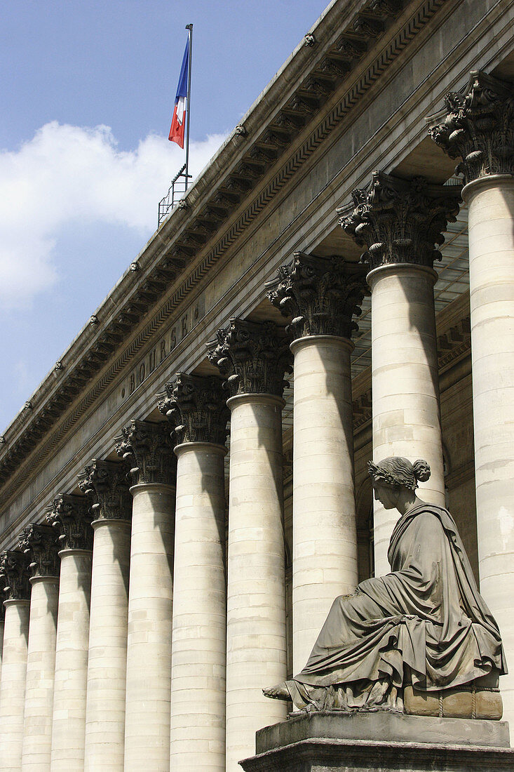 Palais de la Bourse, the French Stock Exchange. Paris. France