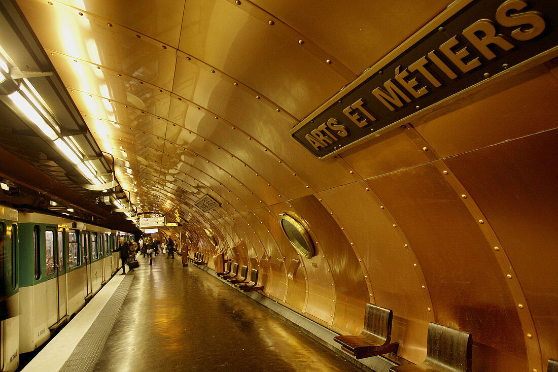 The metro station of Arts et Metiers. Paris. France