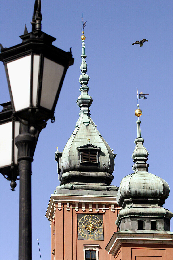 The towers of Royal Castle. Warsaw Old Town. Warsaw. Poland