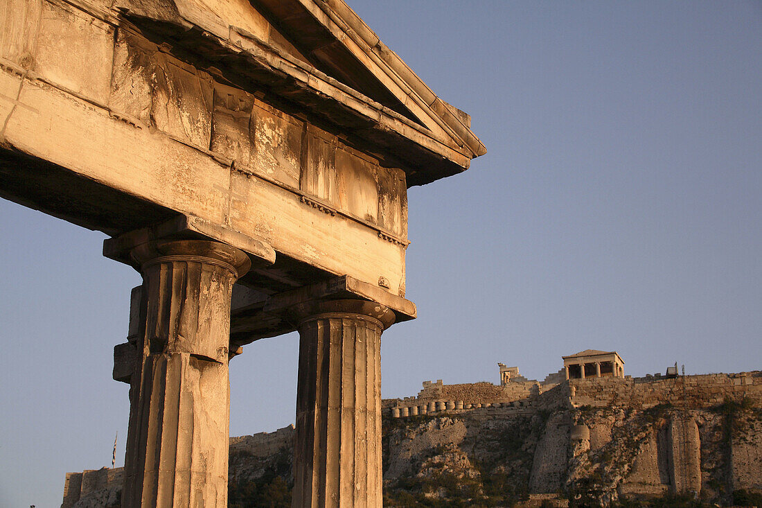The view of Acropolis from Roman Agora. Athens. Greece