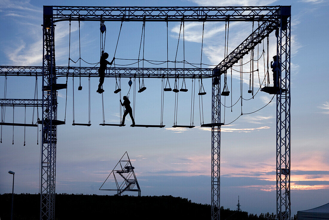 Climbing frame at Alpincenter Bottrop, Ruhr district, North-Rhine Westphalia, Germany