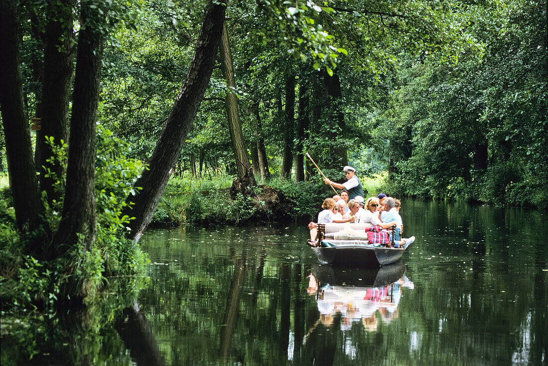 tourist boat in Bioshere reserve Spreewald, Brandenburg, Germany