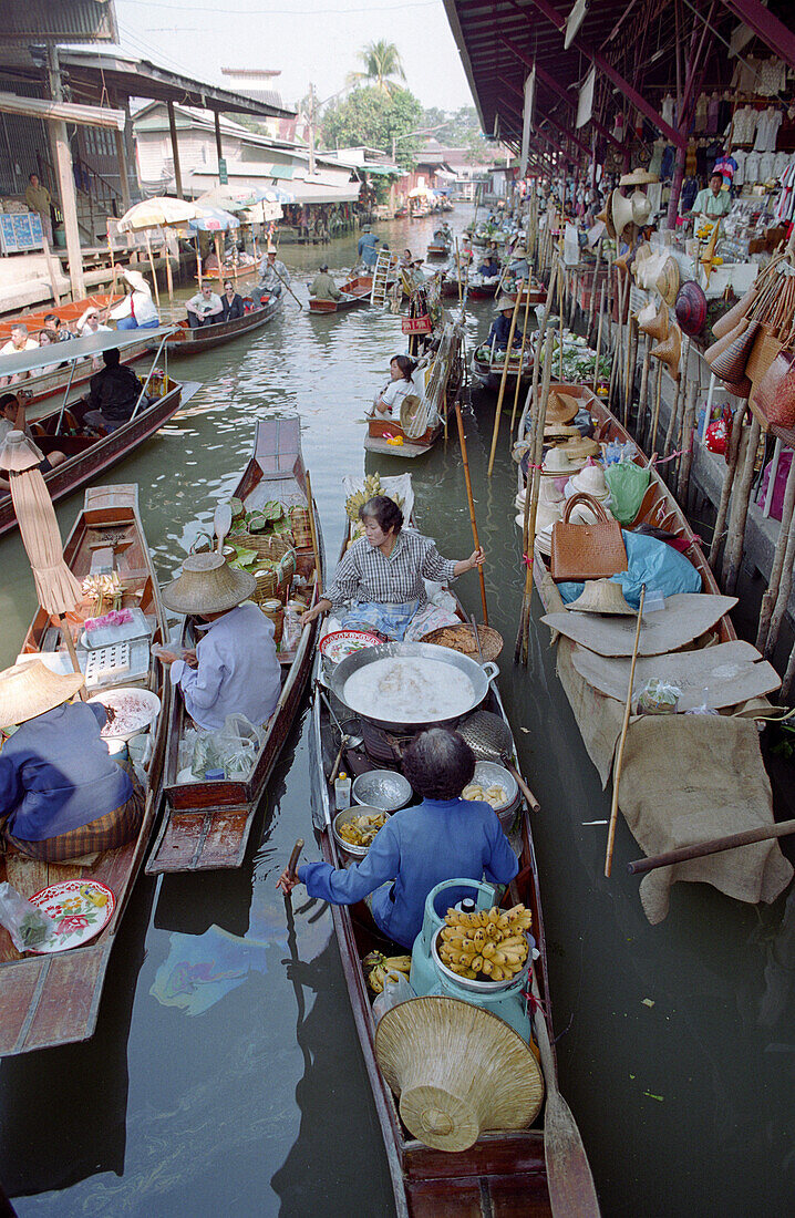 Schwimmender Markt, Amphoe Damnoen Saduak, Bangkok, Thailand