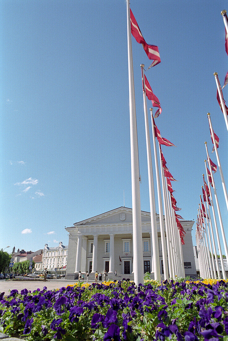 City hall square with city hall, Vilnius, Lithuania