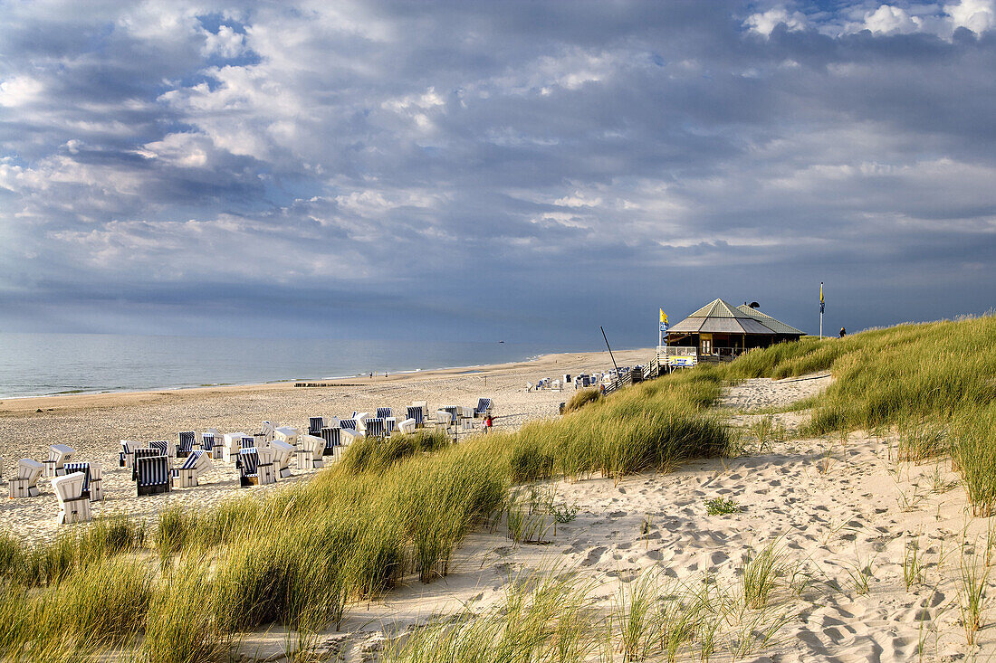 Strandrestaurant am Strand, Kampen, Sylt, Nordfriesland, Schleswig-Holstein, Deutschland