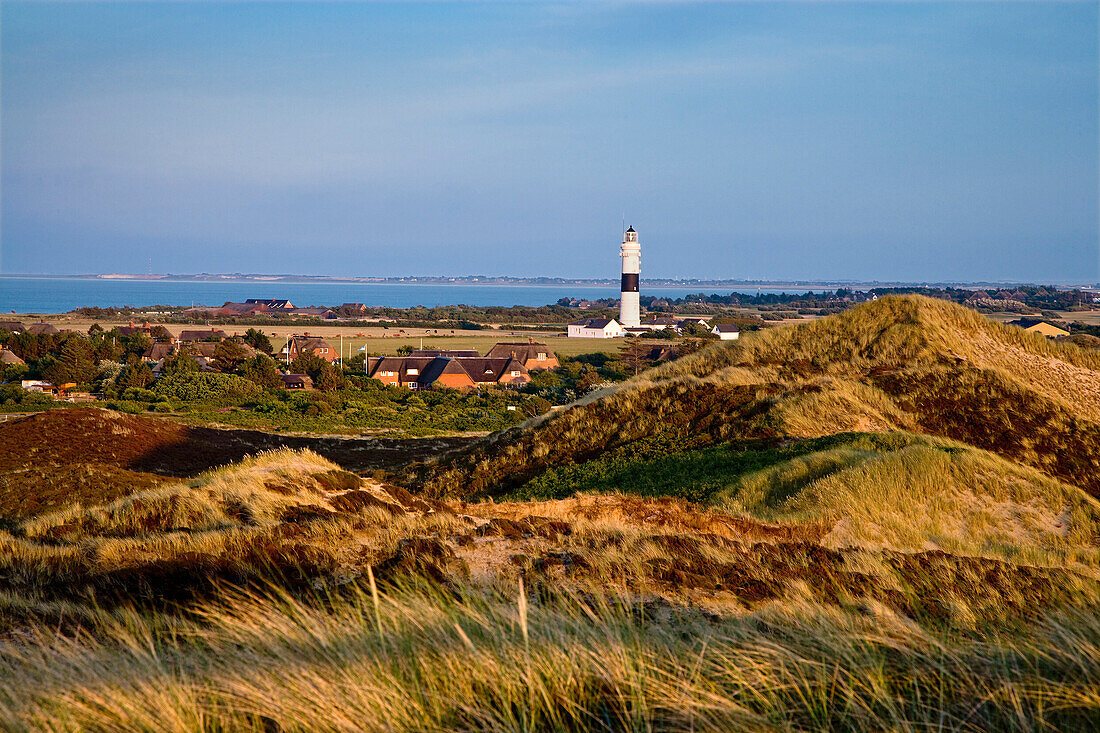 Lighthouse in the dunes, Kampne, Sylt Island, Schleswig-Holstein, Germany
