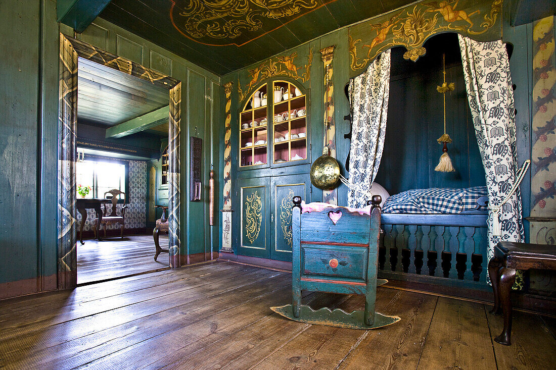Bedroom, Old Frisian House, Keitum, Sylt Island, Schleswig-Holstein, Germany
