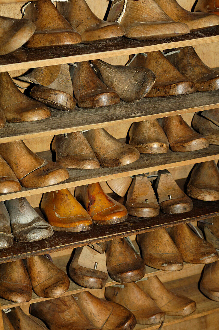 At the cobblers, South Tyrolean local history museum at Dietenheim, Puster Valley, South Tyrol, Italy