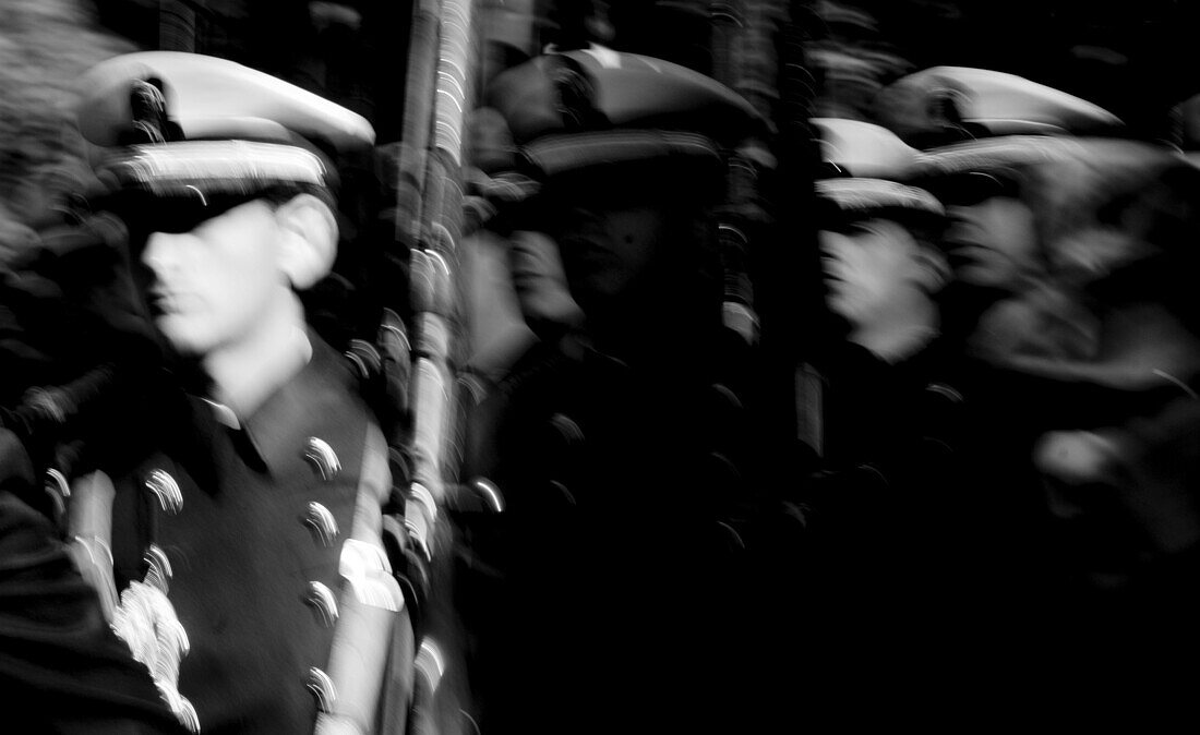 Spanish soldiers marching on October 12 (Hispanic Day), Madrid. Spain