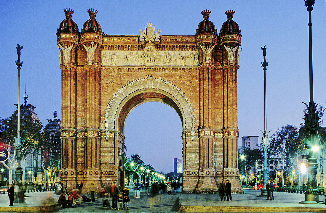 Triumphal Arch (Arc de Triomf) by Josep Vilaseca i Casanovas (1888) for the universal exposition of Barcelona. Catalunya. Spain