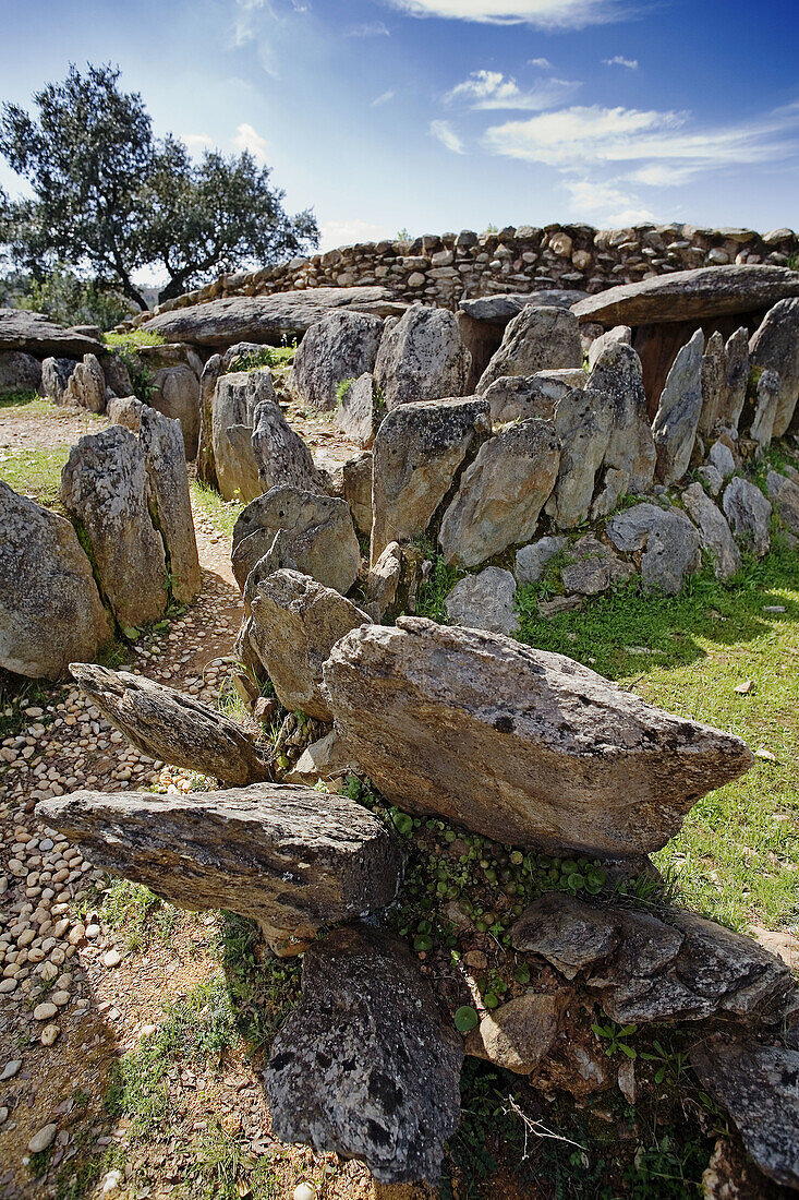 Prehistoric dolmens, El Pozuelo, Zalamea la Real. Huelva province, Andalucia, Spain