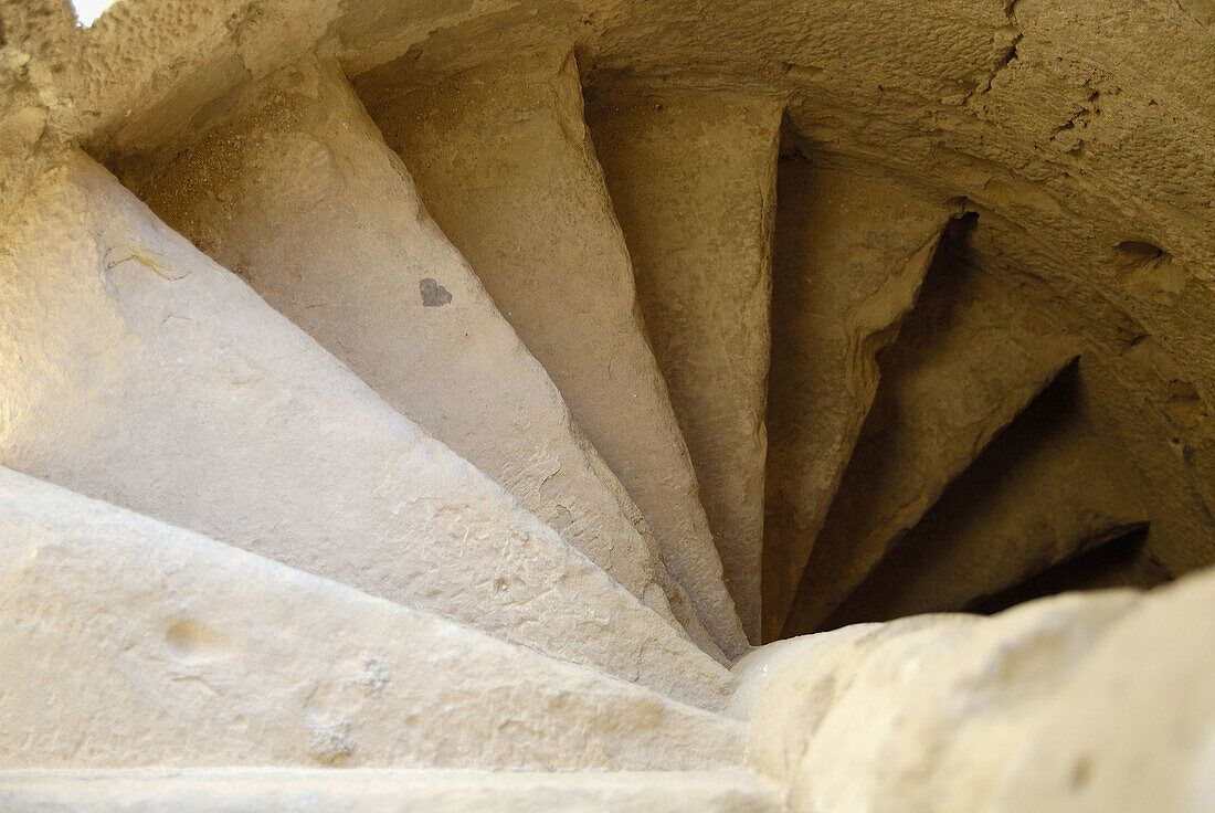 Stairs in San Salvador, Horta de Sant Joan. Terra Alta, Tarragona province, Catalonia, Spain
