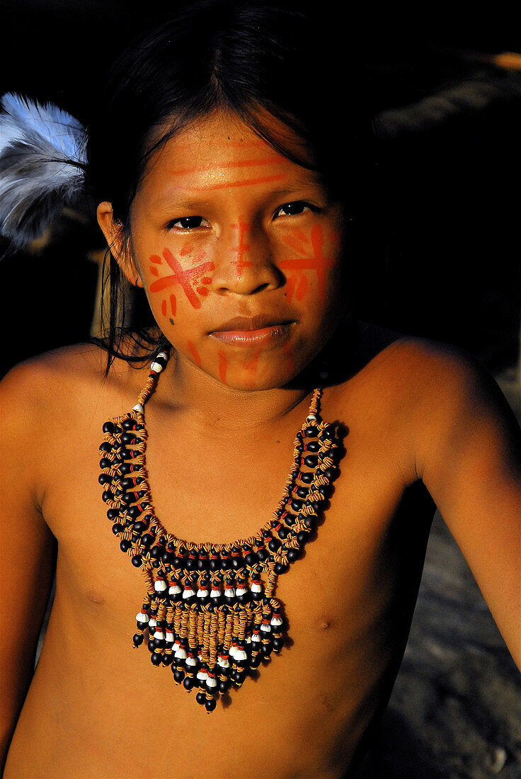 Indigenous child. Amazon. Brazil.