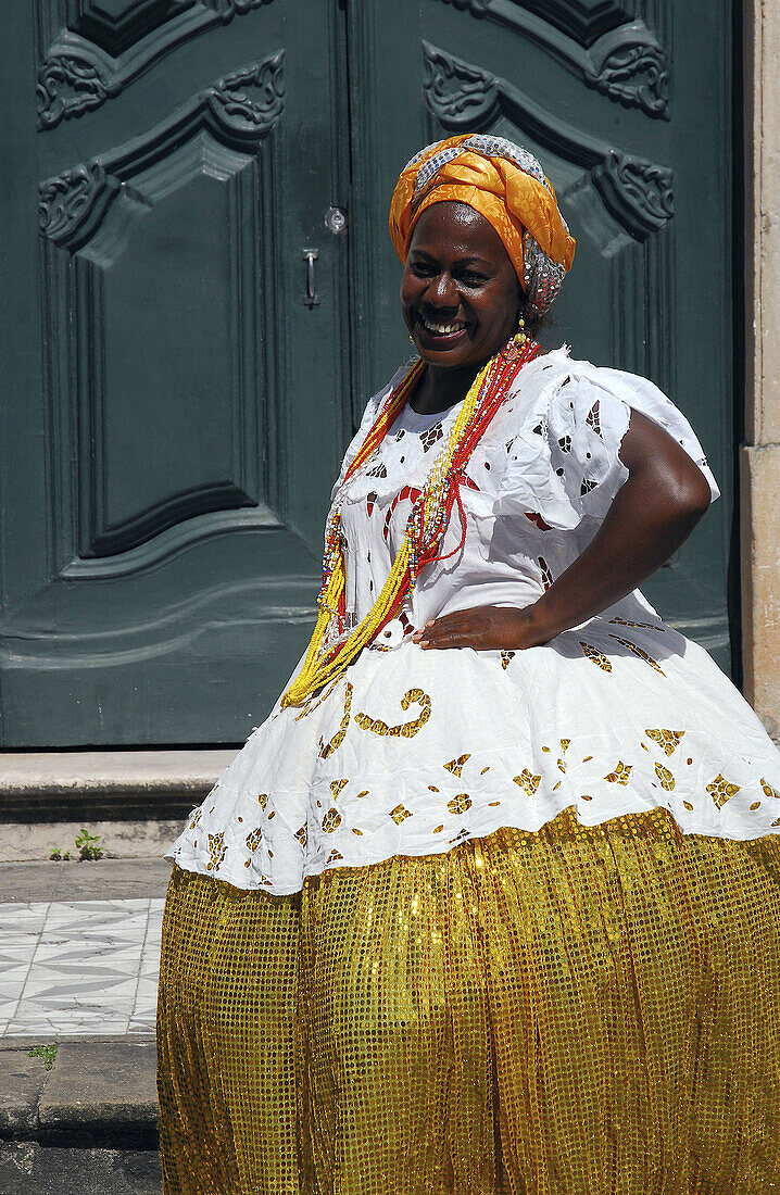 Woman in traditional dress. Salvador da Bahia. Brazil.