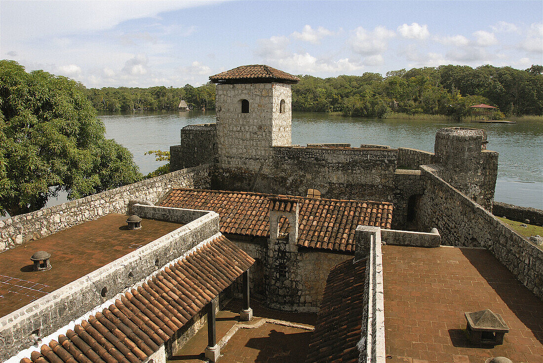 San Felipe del Golfo fort and Dulce River. Guatemala