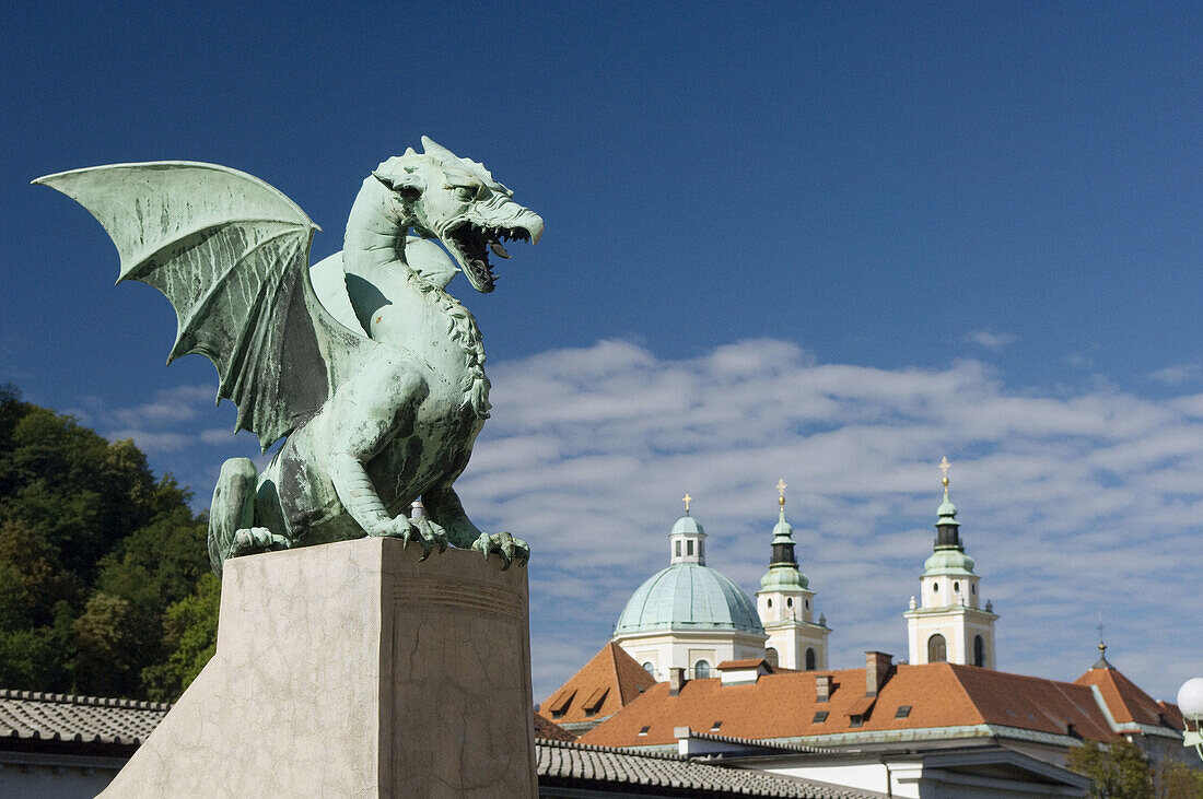 Dragon Bridge, Ljubljana. Slovenia