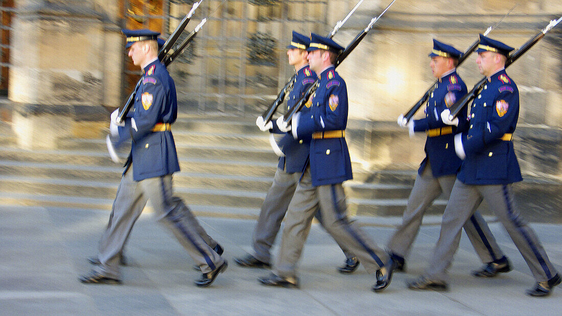 Guards guarding Prague's Castle. Prague. Czech Republic