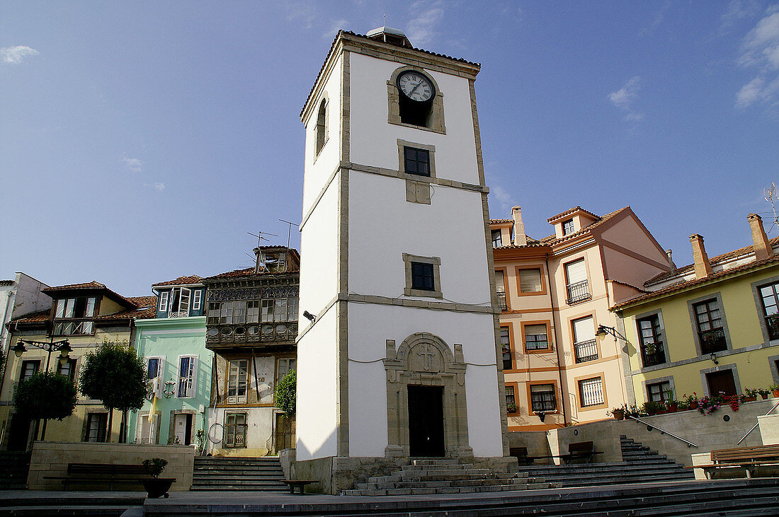 Clock tower. Luanco, Asturias. Spain.
