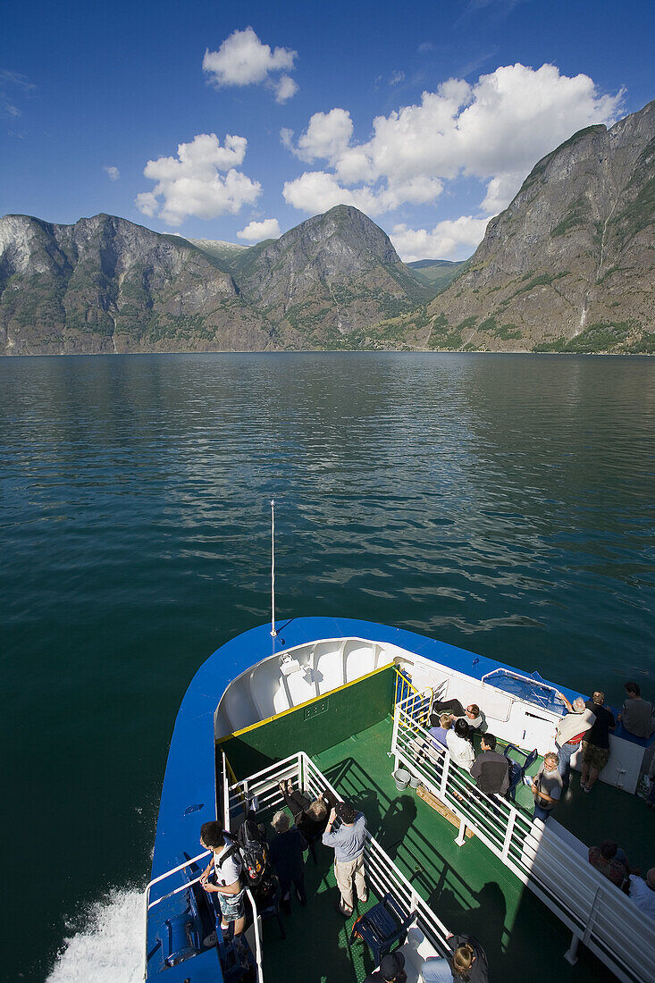 Ship in Sognefjorden (Sogne fiord). Norway.