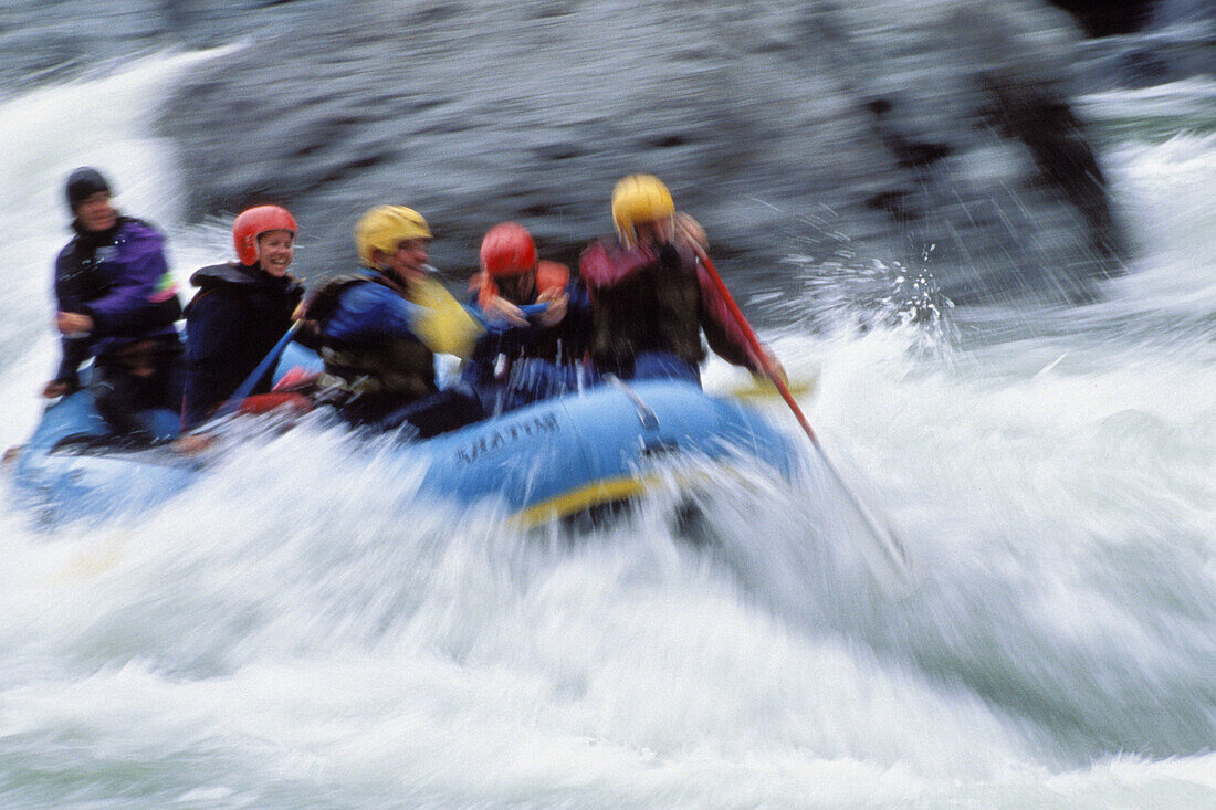 Rafting action on the Caning river ANWR. Alaska, USA