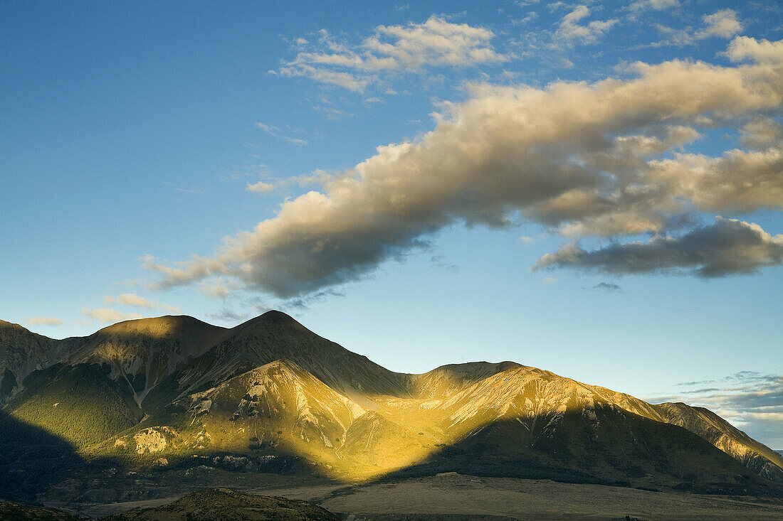 Sunrise Light on Mountain Landscape