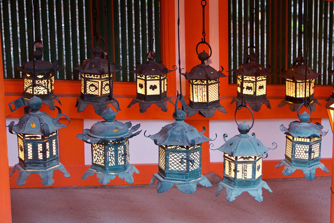 Bronze lanterns within Kasuga Shrine