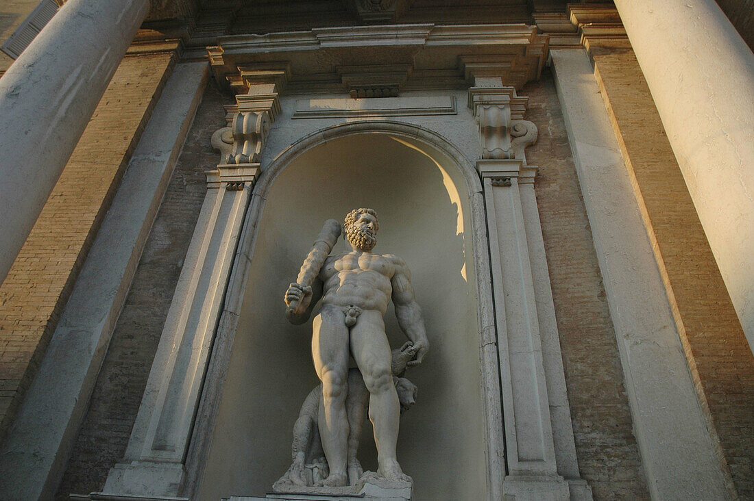 Modena (Italy), statue at the entrance of Palazzo Ducale