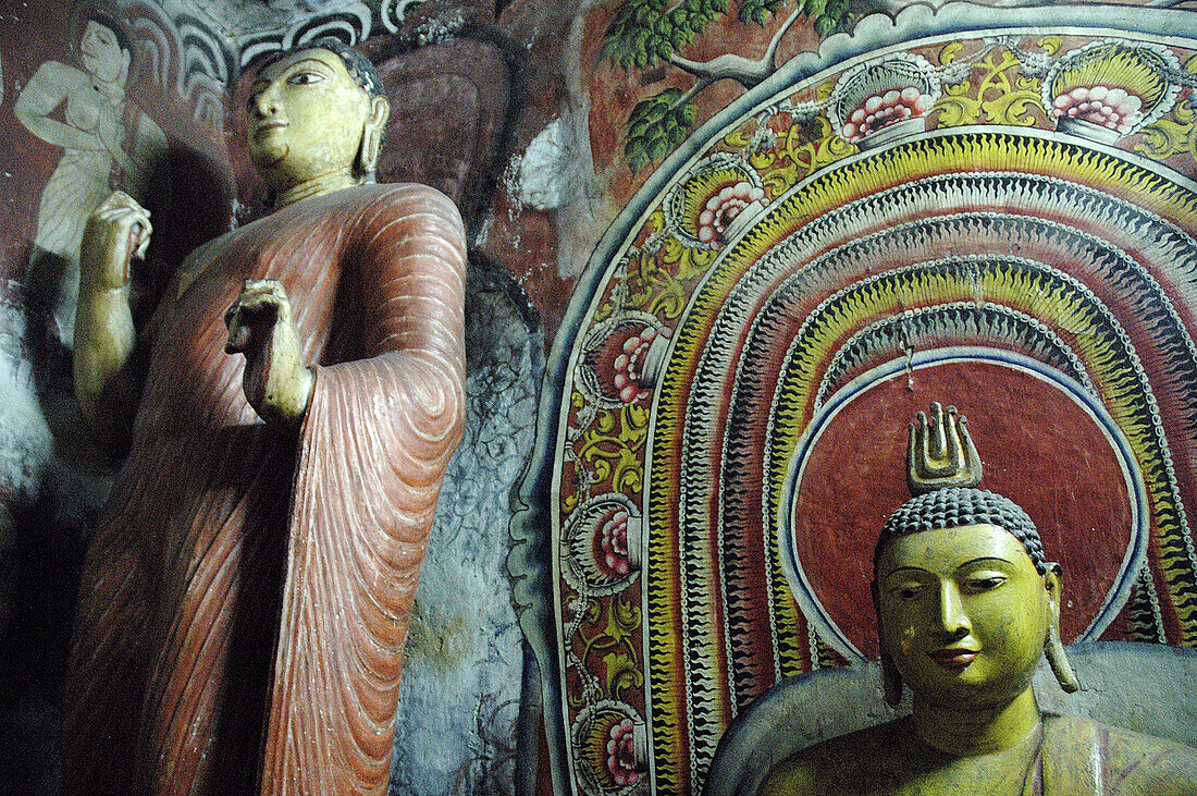 Dambulla Sri Lanka: Buddha statues at the Cave Temples