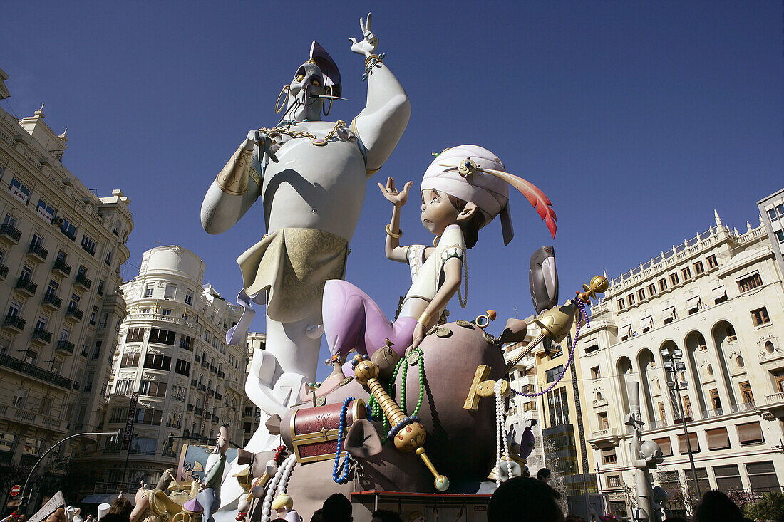 Fallas' traditional celebration with humour, Valencia. Spain