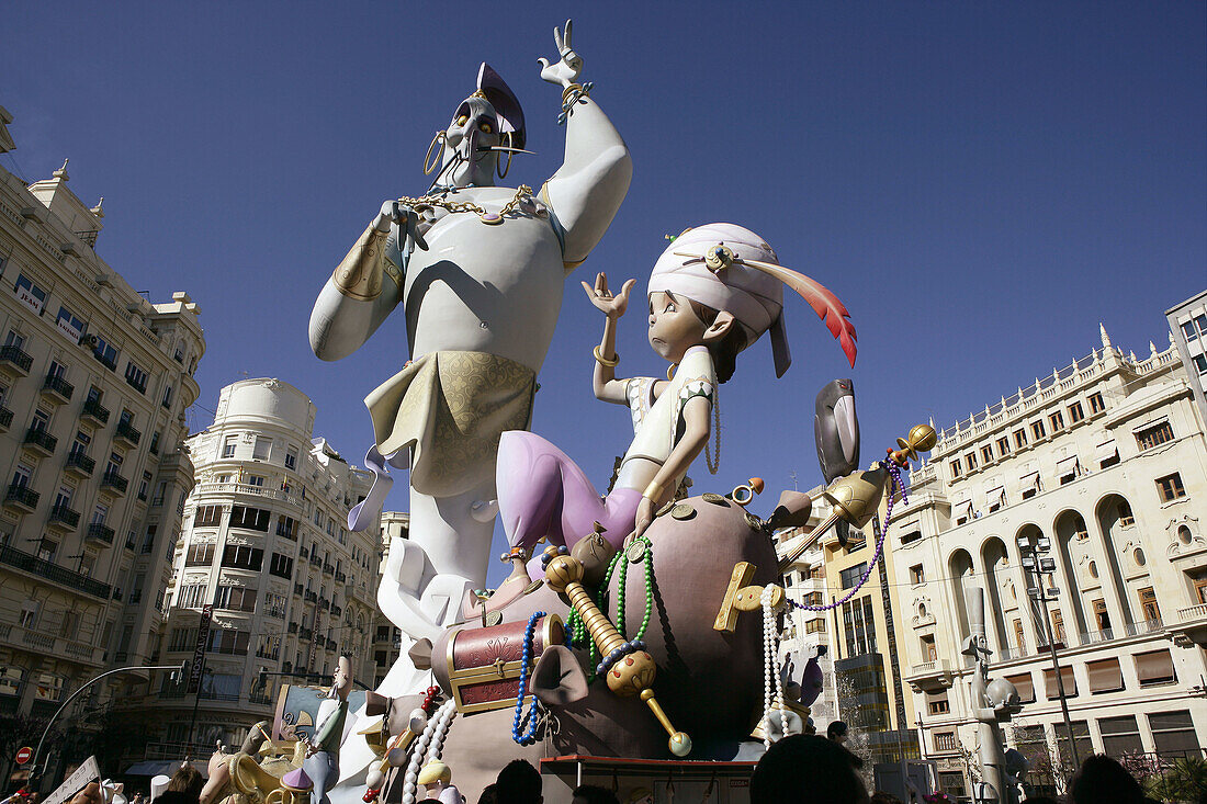 Fallas' traditionelles Fest mit Humor, Valencia. Spanien