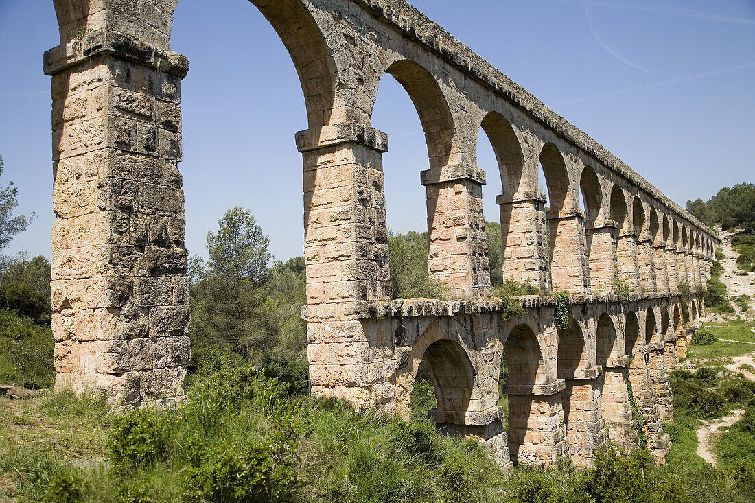 Aqueduct Pont del Diable. Unesco Heritage Site. Tarragona. Spain.