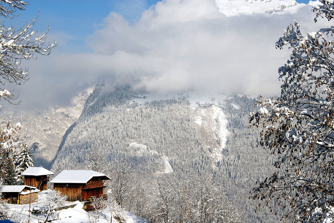 Mountains near Samoëns looking towards Saix. Haute-Savoie, France