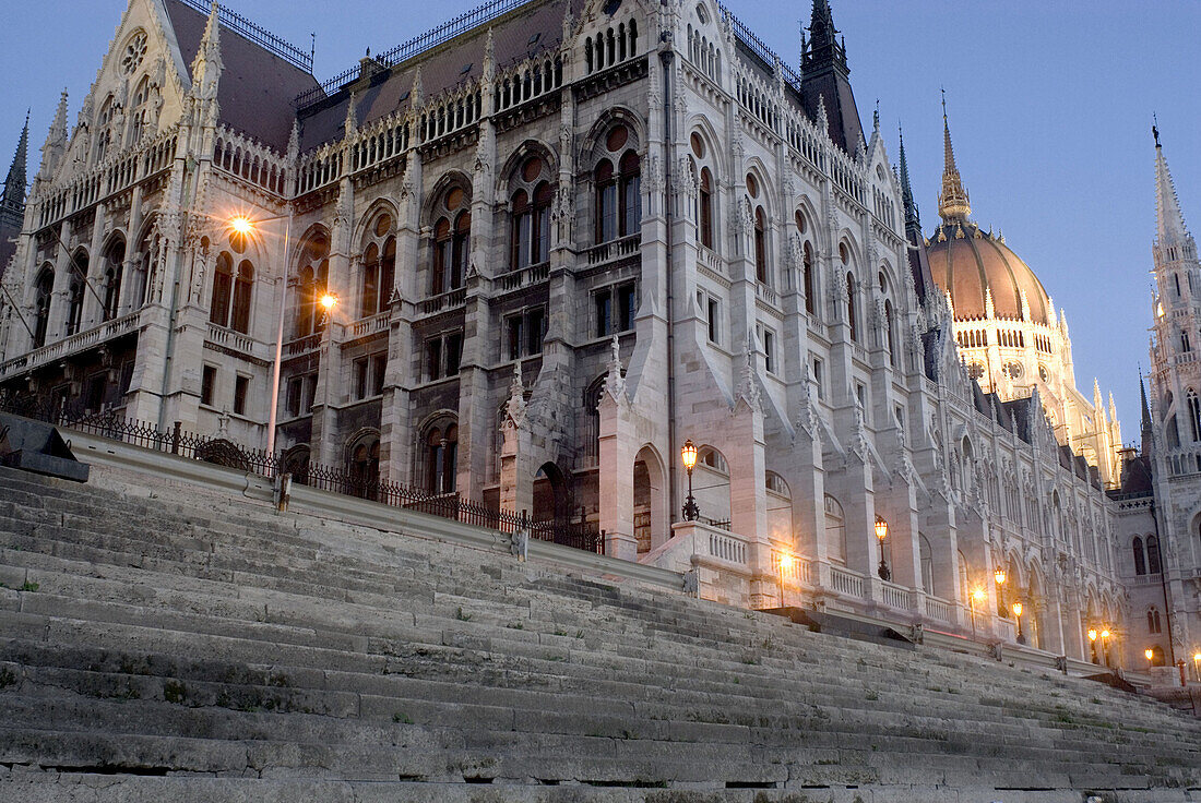 Parliament Building by Night, Budapest, Hungary