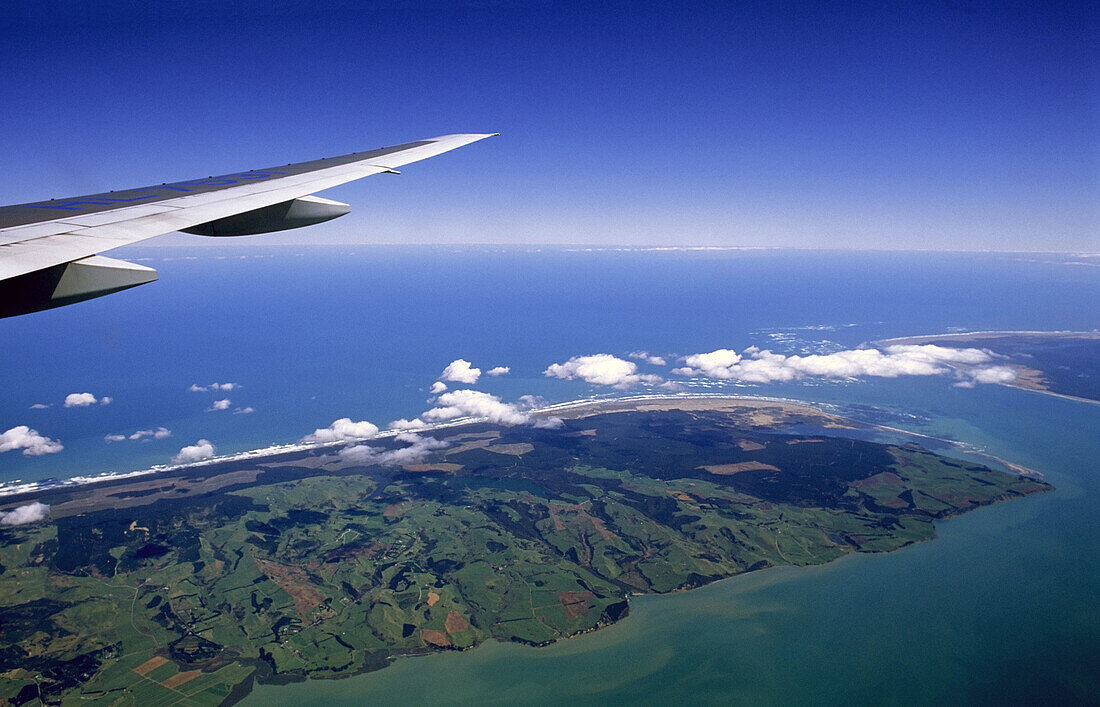 Aerial View from Airplane, Near Auckland, New Zealand