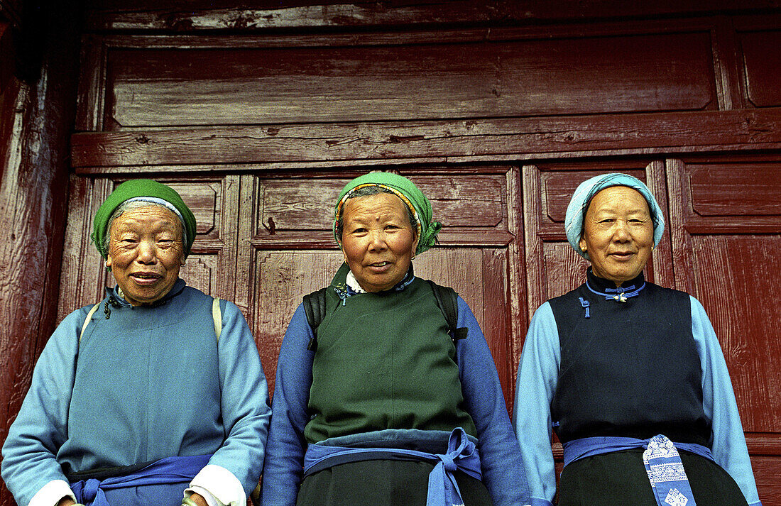 Three Grannies in Dali, Yunnan, China